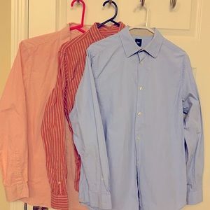 Three Men’s GAP Long Sleeve Button Down Shirts